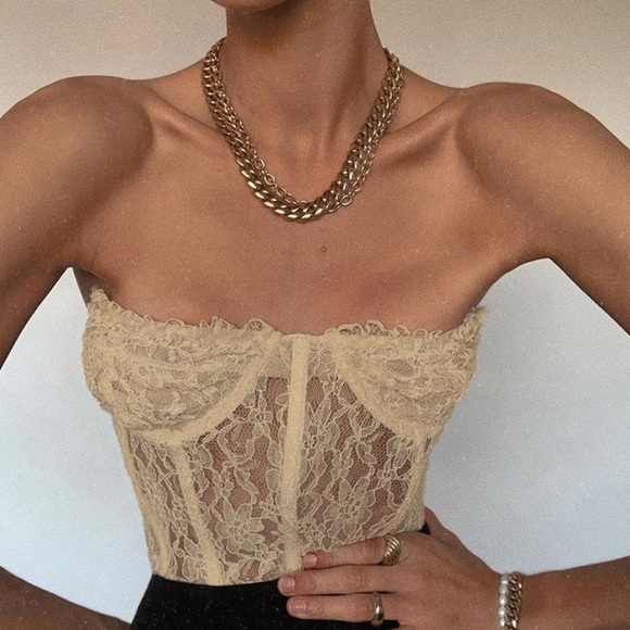 Lace Mesh Corset Top - Picture 3 of 15